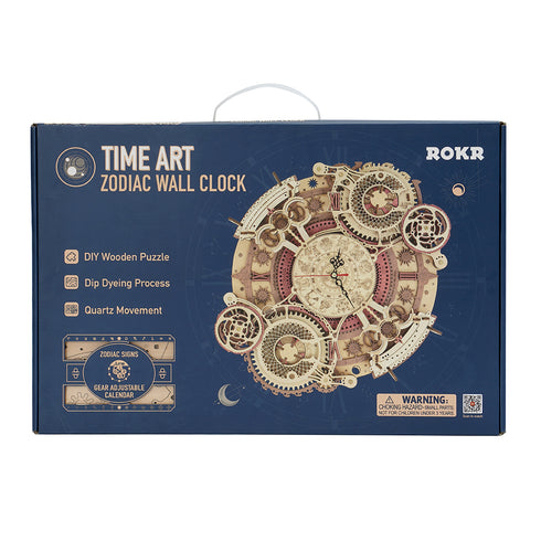 Robotime DIY Zodiac Wall Clock, TIME ART, Home Decor Clock
